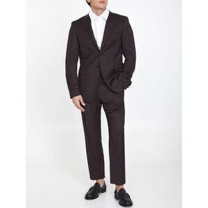 TONELLO Men's Two-Button Wool Suit Jacket and Trousers Men BROWN Outerwear